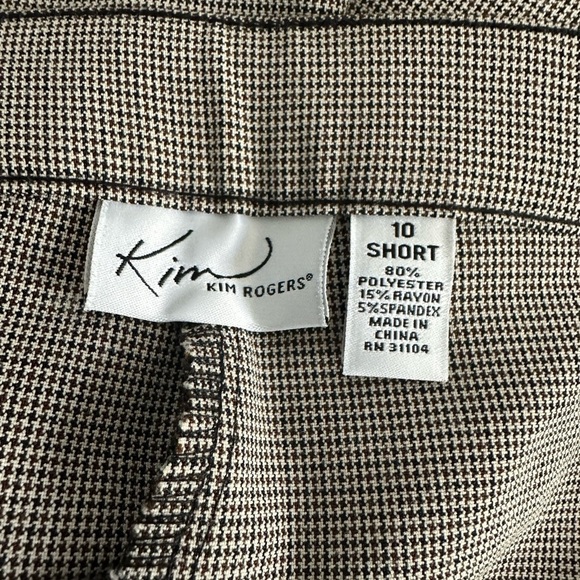 Kim Rogers Tan Brown Plaid Dress Pants Size 10 - Picture 5 of 5